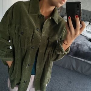 Zara Corduroy Denim Green Jacket